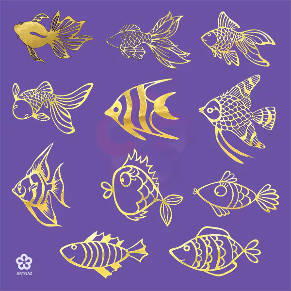 استیکر میکس ماهی (بسته 11 عددی)