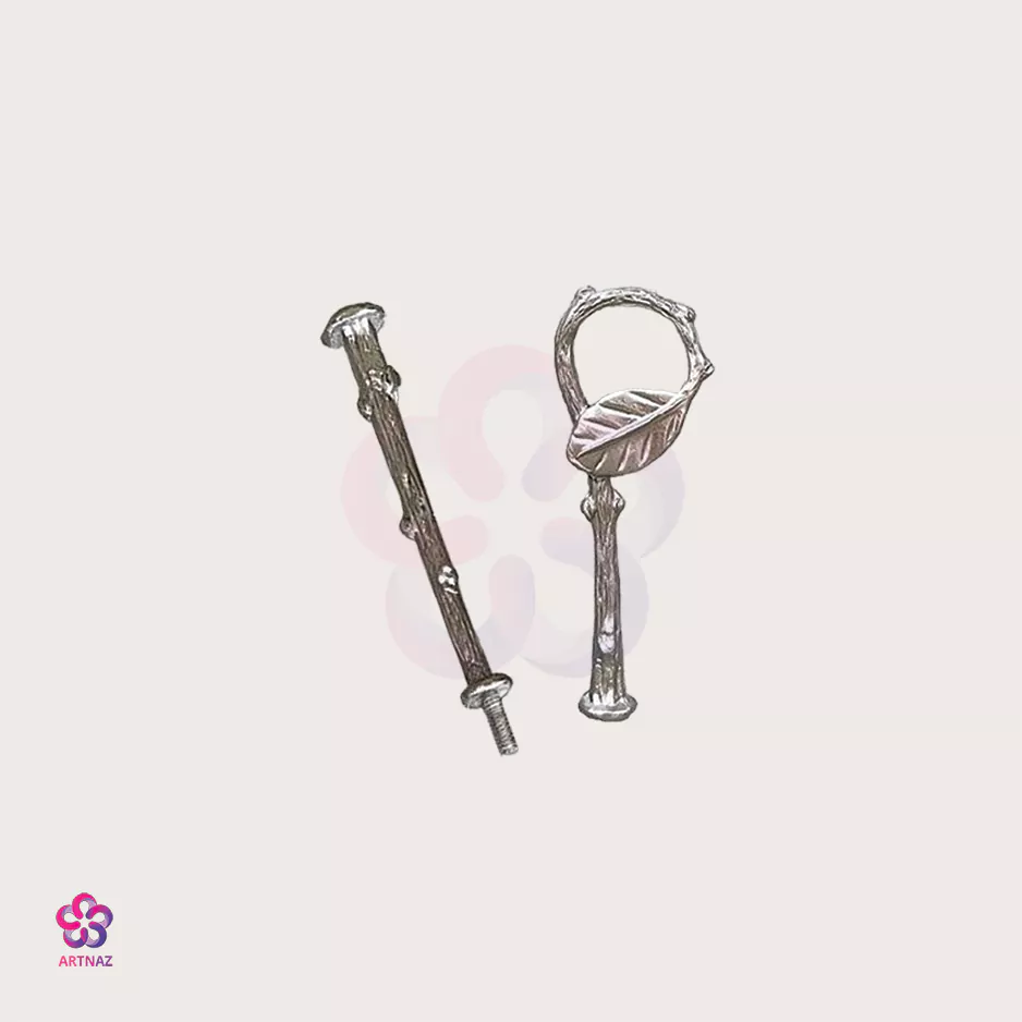 هولدر شیرینی خوری برگ طلایی و نقره ای